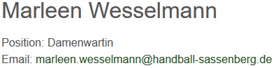 kontaktdaten marleen wesselmann damenwartin